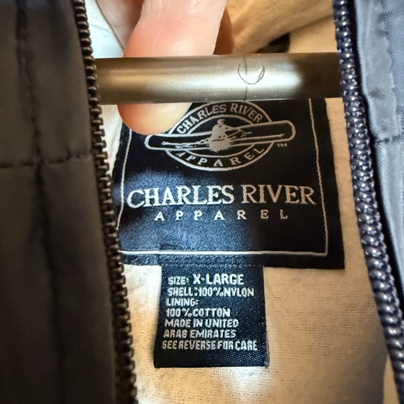 Charles River Apparel Men's Windbreaker in Navy and White - Picture 2 of 3